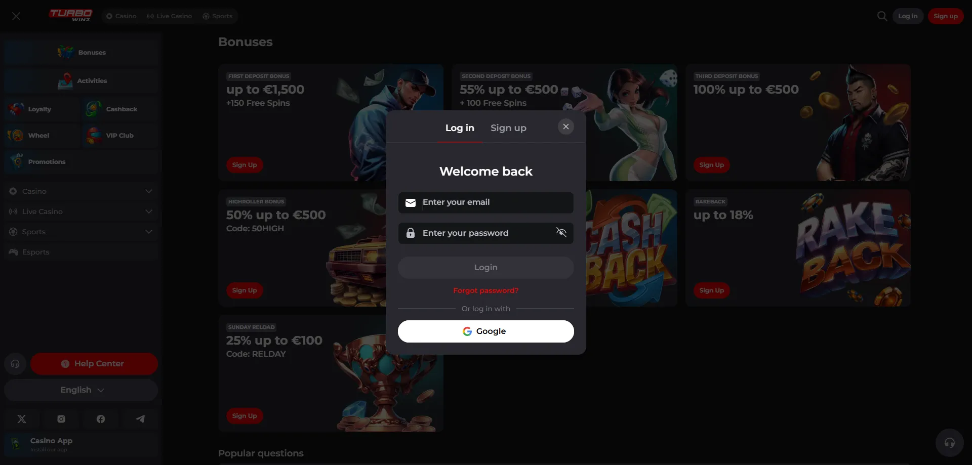 Turbowinz Casino sicurezza account e gioco responsabile